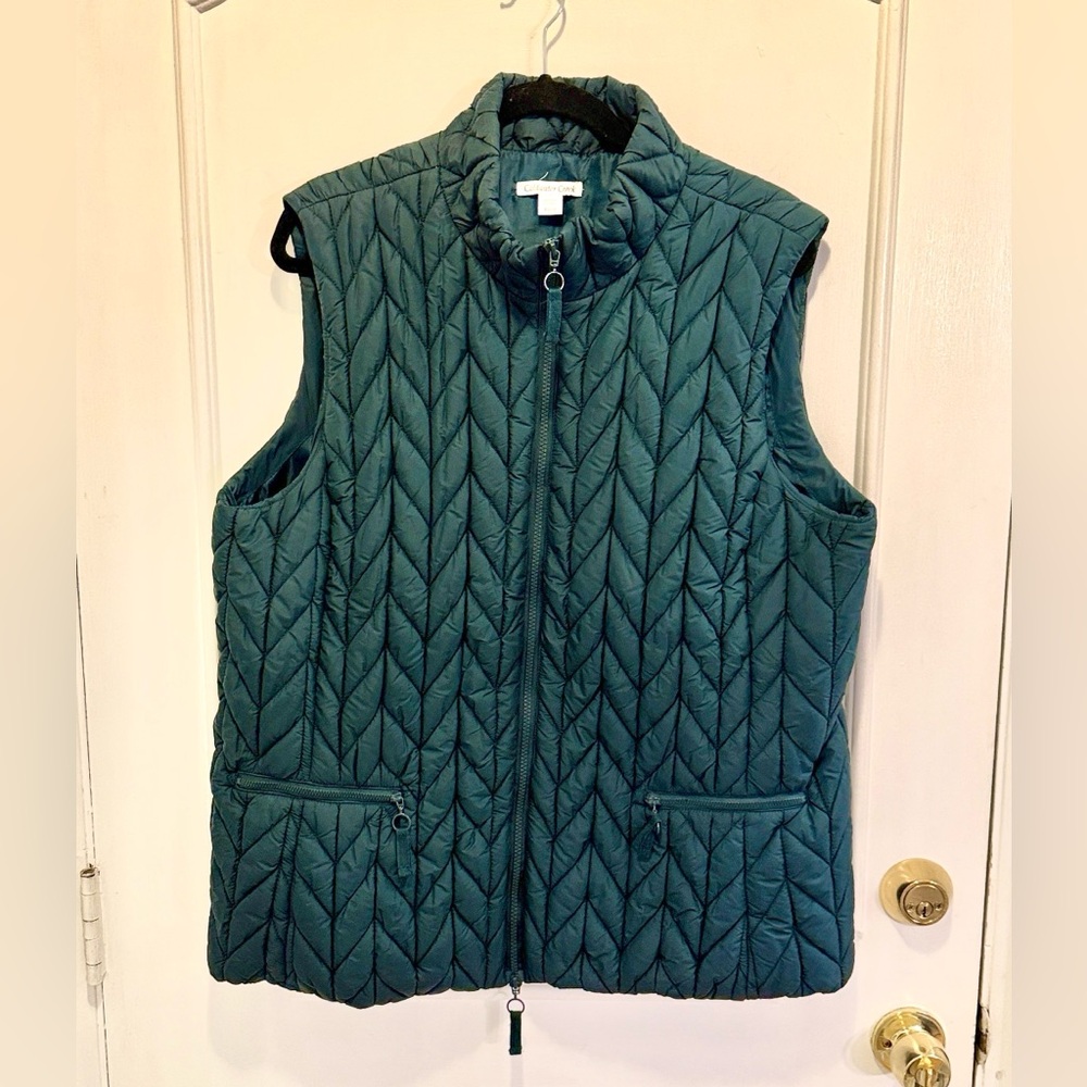 Coldwater Creek Deep Green Quilted Outerwear